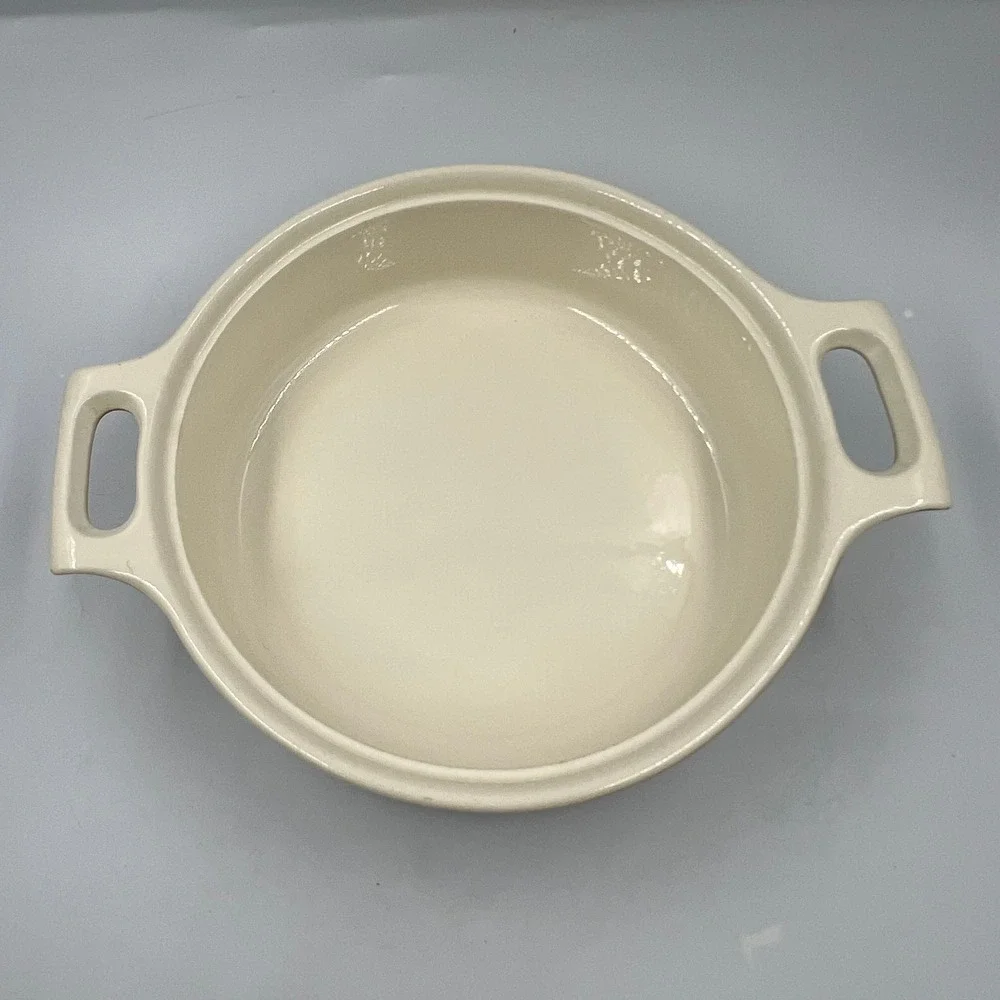 Vtg Metlox Poppy Trail Sculptured Daisy Casserole Dish Avocado Green MCM 8.5